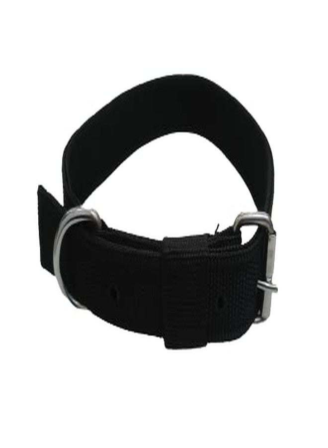 KittuPet Dog Belt Combo of 1 inch Nylon Collar with Heavy Dog Chain 63 Inch Lengthy Dog Collar (Black) Silver Chain - Image 2